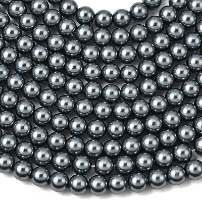 Eco-Friendly Dyed Glass Pearl Round Beads Strands HY-A002-6mm-RB077-1