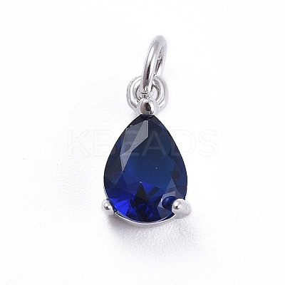 Brass Micro Pave Cubic Zirconia Pendants ZIRC-E164-64P-B-1