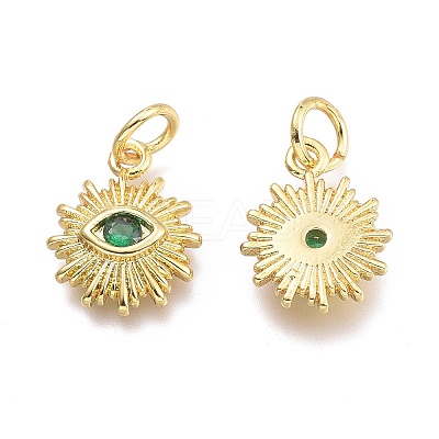 Brass Micro Pave Cubic Zirconia Pendants KK-P187-16H-G-1