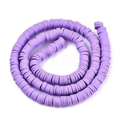 Handmade Polymer Clay Beads Strands CLAY-R089-6mm-113-1