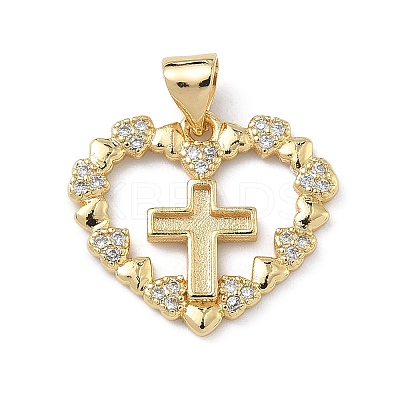 Brass Micro Pave Cubic Zirconia Pendants KK-Z143-09G-01-1