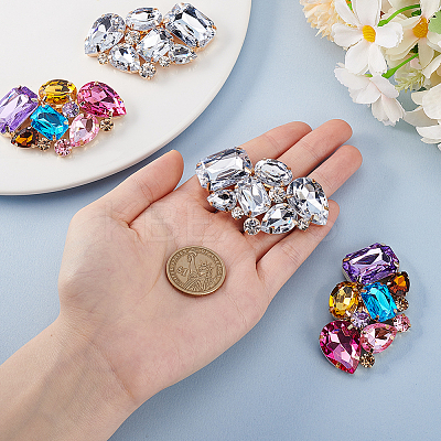 4Pcs 2 Colors Alloy Glass Shoe Decoration FIND-PH0021-45-1