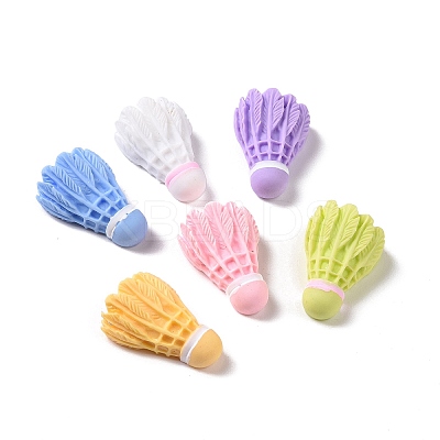 Opaque Resin Accessories Ornaments Resin Badminton Cabochons RESI-B013-02-1