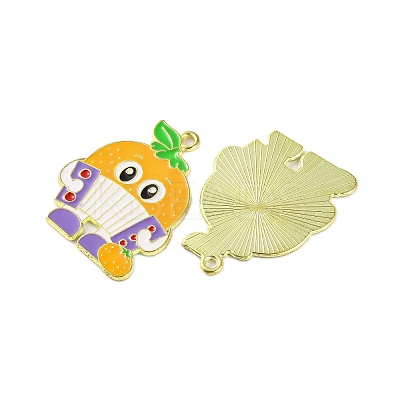 Golden Plated Alloy Enamel Pendants ENAM-Z017-10G-04-1