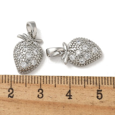 Brass Micro Pave Cubic Zirconia Pendents KK-R210-17P-1