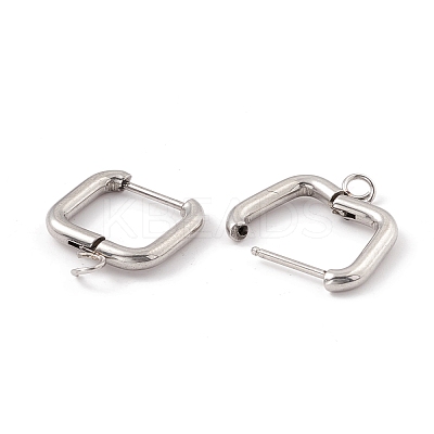 Tarnish Resistant 201 Stainless Steel Hoop Earring Findings STAS-H166-02P-1