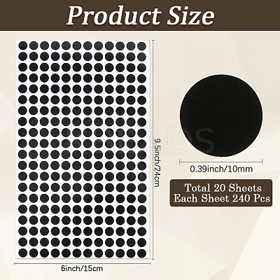 240Pcs Flat Round PVC Handwritten Blank Stickers DIY-WH50053-11C-1