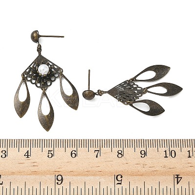 Electroplated Brass Chandelier Earrings EJEW-Z129-17AB-1