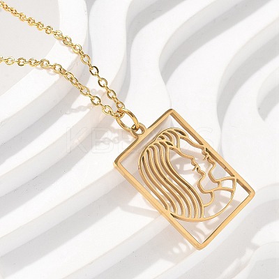 304 Stainless Steel Necklace NJEW-D330-01G-03-1
