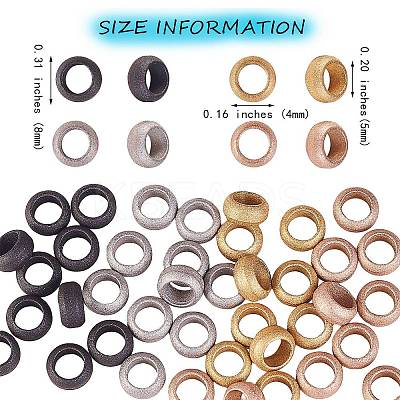 40Pcs 4 Colors 304 Stainless Steel Big Hole Beads STAS-SZ0001-86-1