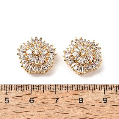 Brass Micro Pave Cubic Zirconia Beads KK-A259-11G-01-1