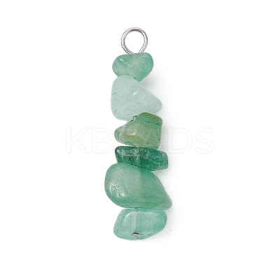 3Pcs Natural Rose Quartz & Green Aventurine & Lapis Lazuli Chip Beaded Constellation Pendants PALLOY-JF03043-12-1