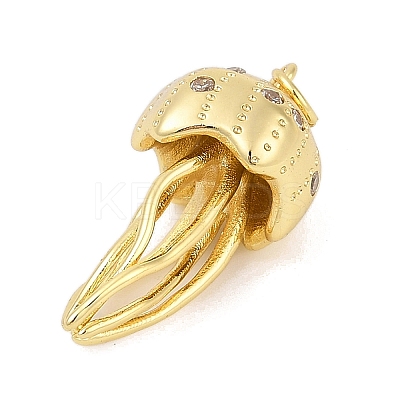 Brass Micro Pave Cubic Zirconia Pendants KK-U058-52G-1