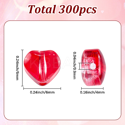 300Pcs Transparent Spray Painted Glass Beads GLAA-SP0001-48-1