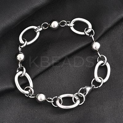 Tarnish Resistant 304 Stainless Steel Chain Bracelets BJEW-L661-09P-1