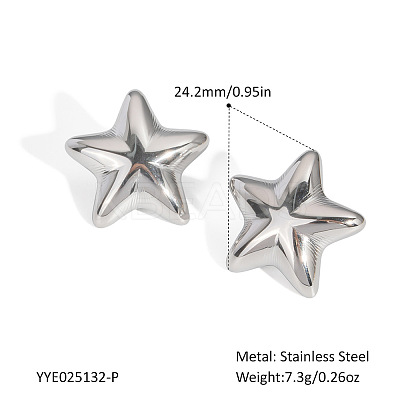 Stainless Steel Star Stud Earrings for Women DE2446-4-1