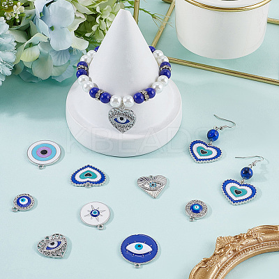 32Pcs 8 Styles Alloy Enamel Pendants ENAM-SC0006-67-1