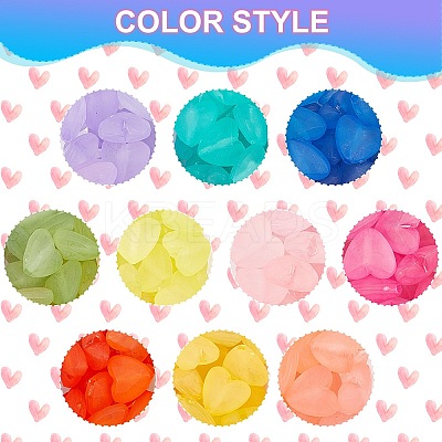 200Pcs 10 Colors Transparent Acrylic Beads FACR-CA0001-01-1