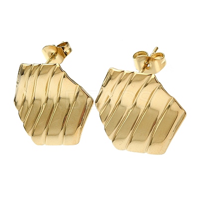 Ion Plating(IP) 201 Stainless Steel Stud Earrings EJEW-K270-20G-1