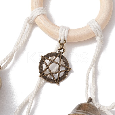 Alloy & Iron Star Protective Witch Bells for Doorknob HJEW-JM01895-1