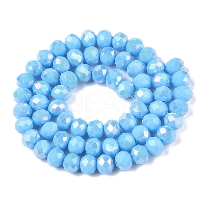Electroplate Glass Beads Strands EGLA-A044-P8mm-B08-1
