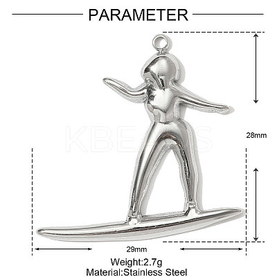 304 Stainless Steel Pendants STAS-OY001-02P-1