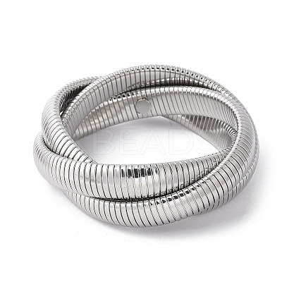 304 Stainless Steel Stretch Bracelets BJEW-A031-01E-P-1