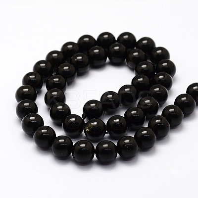 Natural Obsidian Beads Strands X-G-F364-08-10mm-1