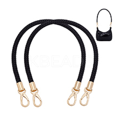 Imitation Leather Braided Round Cord Bag Handles with Zinc Alloy Clasps FIND-WH0126-941A-01-1