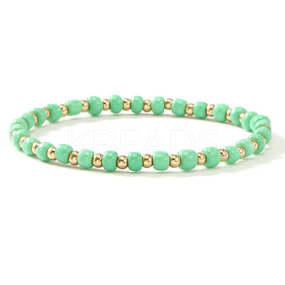 Plastic & Brass Beaded Stretch Bracelet for Women JP1152-7-1