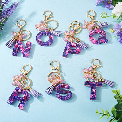 Resin Butterfly Pendant Keychains KEYC-TAC0034-03O-1