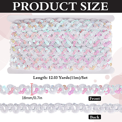 11M Polyester Paillette Ribbons OCOR-WH0078-281B-1
