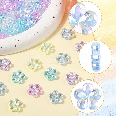 97.2G 6 Colors Transaparent Acrylic Beads PACR-FS0001-07-1
