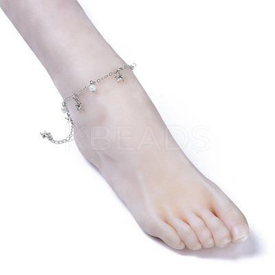 Brass Cable Chain Anklets AJEW-AN00261-1