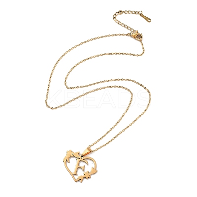 PVD Vacuum Plating 201 Stainless Steel Pendant Necklaces NJEW-R267-02F-G-1