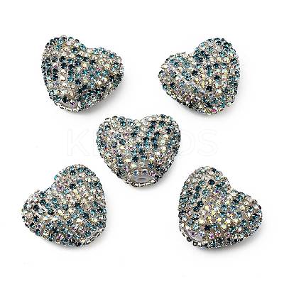 Sparkling Acrylic Heart Beads with Rhinestone Embellishment LS-OACR-NH0001-02B-03-1