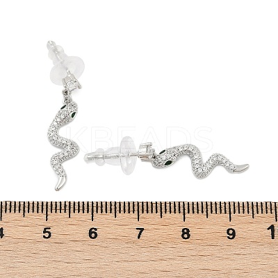 Brass Micro Pave Clear Cubic Zirconia Stud Earrings EJEW-P301-14P-1
