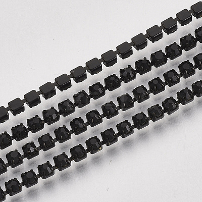 Electrophoresis Iron Rhinestone Strass Chains CHC-Q009-SS12-B01-1