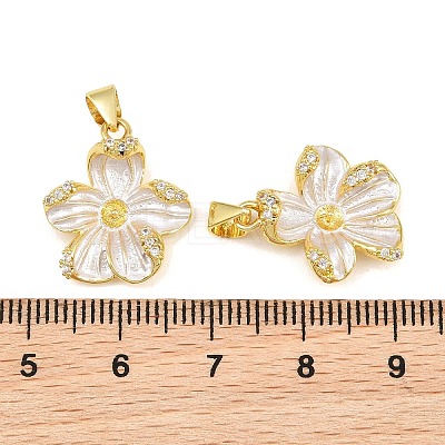 Brass Micro Clear Cubic Zirconia Peg Bails Pin Pendants KK-CBA6A75-52B-G-1