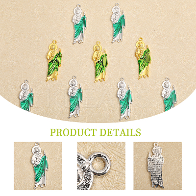 12Pcs 2 Colors Alloy Enamel Big Pendants ENAM-CA0001-54-1