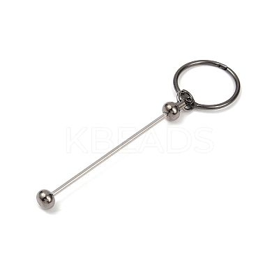 Iron Bar Beadable Keychain Clasps AJEW-R004-02B-1