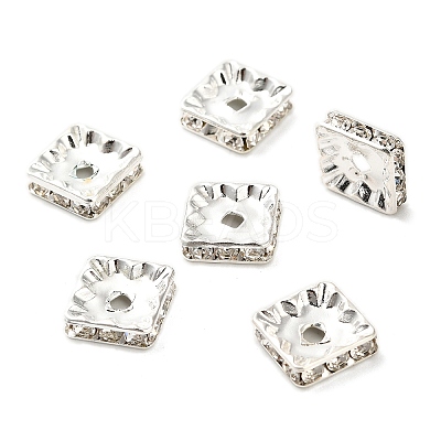 Brass Rhinestone Spacer Beads KK-I362-01A-01S-1