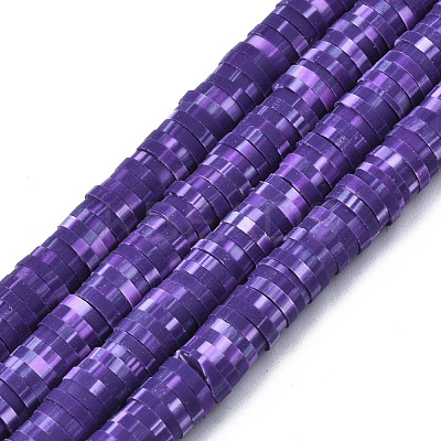Handmade Polymer Clay Beads Strands CLAY-R089-6mm-161-1