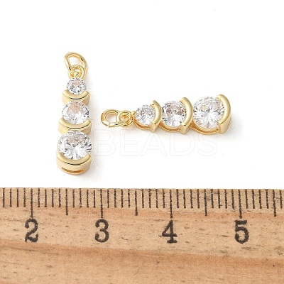 Brass Micro Pave Clear Cubic Zirconia Pendants KK-Q031-34G-1