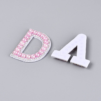 26Pcs Letter A~Z Glass Rhinestone with Plastic Cloth Patches PATC-T002-01-1