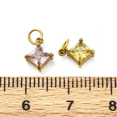 304 Stainless Steel Rhinestone Pendants STAS-E550-41G-1