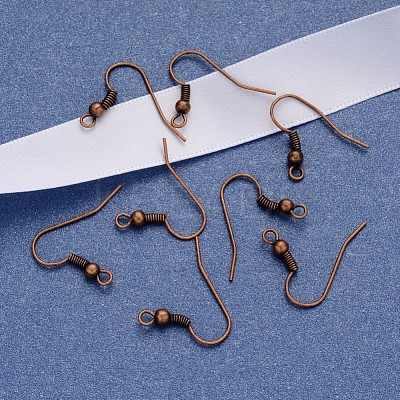 Earring Jewelry Findings Red Copper Iron Earring Hooks X-E135-NFR-1