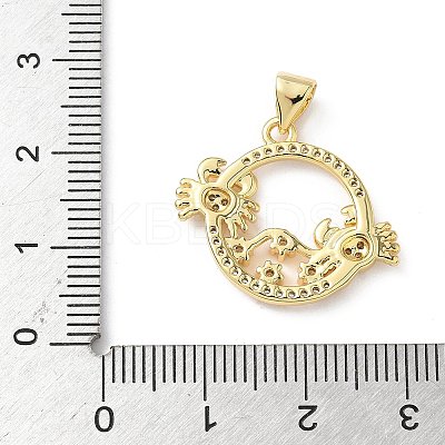 Brass Micro Pave Cubic Zirconia Pendants KK-S337-08G-E-1