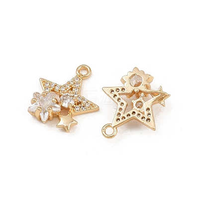 Brass Micro Pave Cubic Zirconia Pendants KK-K407-07G-1