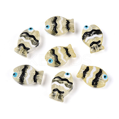 Transparent Glass and Enamel Beads Strands GLAA-T034-01B-1